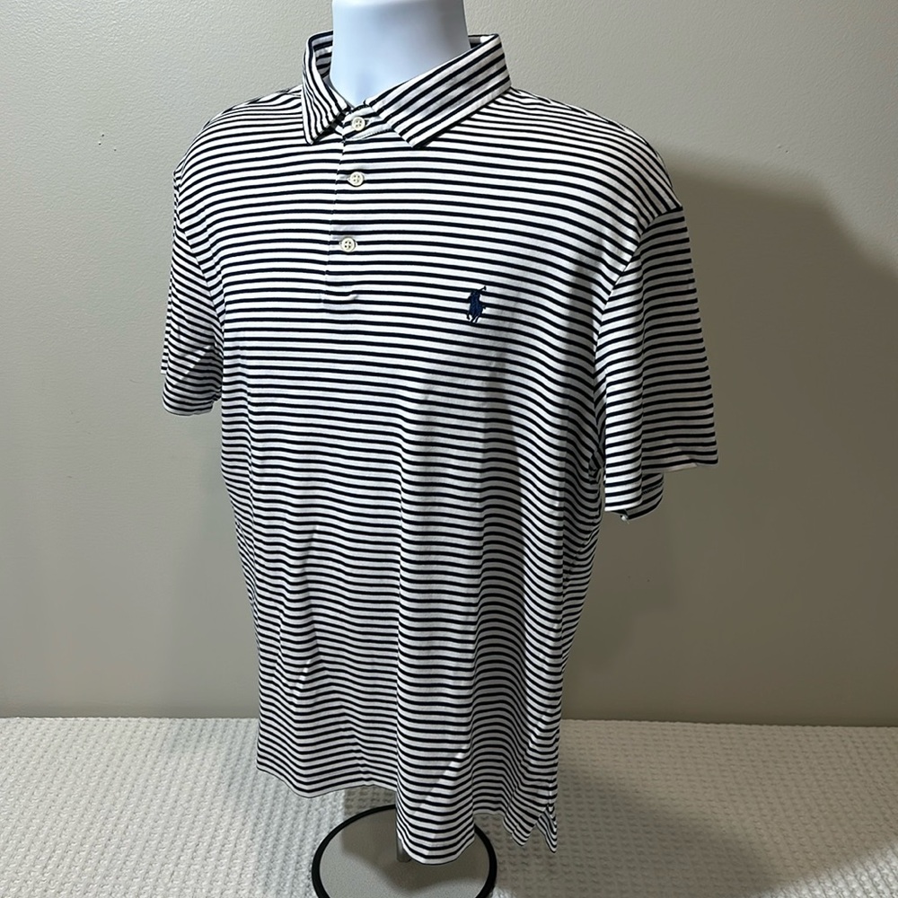 Polo by Ralph Lauren Black and White Striped Polo Shirt